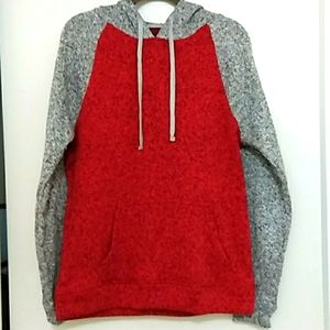 Carbon Men's SZ MED Sweatshirt Hoodie Gray Red